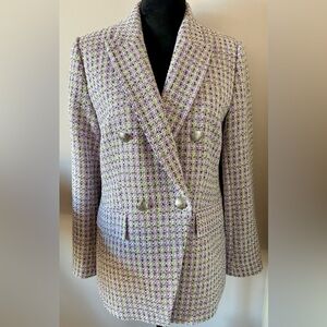 NWT Loft Women's Tweed Jacket - Purple and Green